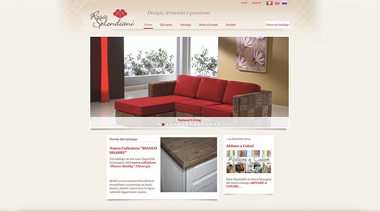 Design, armonia e passione on line con rosasplendiani.it